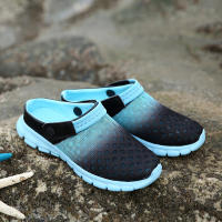 Verano pareja de hombres y mujeres cambia gradualmente sandalias de gran tamaño zapatillas de malla casual agujero zapatos de playa media zapatillas - details 1