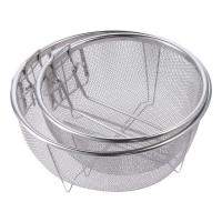 Cesta para freír profunda de acero inoxidable con mango largo, colador multifuncional para freidora, fácil de limpiar, cesta desmontable para freidora, cocina - details 5