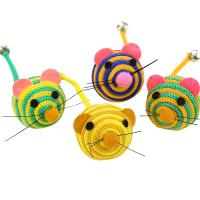 Juguete de nailon a rayas para gato, bola redonda de ratón con campana, juguete interactivo para masticar, productos para mascotas - details 4