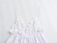 TRAFZA-Top de popelina sin mangas con lazo para mujer, Top elegante con pliegues sólidos, camisetas sin mangas con cuello en V, ropa de calle - details 14