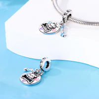 Encantos de Pulsera S925 Plata Esterlina con Esqueleto y Flor para Mujeres Joyería Fina de Cumpleaños Regalo de Diy con Cuentas de Zircono y Piedra Natural - details 24