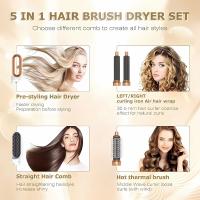 Cepillo secador de pelo, 5 accesorios para cabellos lisos y luminosos, ondas suaves o rizos marchos - details 1