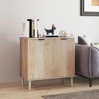 Estantería ajustable de 2 puertas con sistema antivuelco y patas de madera de pino para comedor/pasillo - details 1