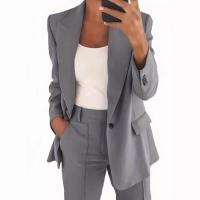 Traje de punto ajustado con cuello de solapa para mujer, chaqueta de otoño e invierno - details 0