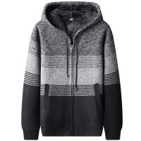 Chaqueta de Punto con Capucha Casual de Colores Bloqueados para Hombres CHAIFENKO - details 2