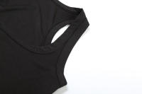 BUNO-chándales informales para Mujer, conjunto de 2 piezas, chalecos cortos elásticos con cuello en U y pantalones cortos acanalados, ropa deportiva concisa para gimnasio - details 77