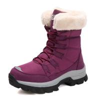 Botas de nieve cálidas para mujer, botas cortas de algodón de felpa, zapatos con cordones para exteriores, Invierno - details 5