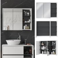 Armario con Espejo para baño , Antracita/Blanco, 100 x 75 cm - details 3