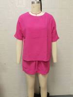 Traje de verano de dos piezas para mujer, conjuntos informales de Jersey, Tops y pantalones cortos, Blanco S - details 6