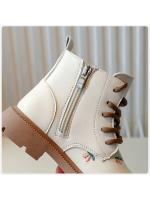 Botas de cuero bordadas para niños y niñas, botines de princesa versátiles, diseño a la moda, otoño - details 6
