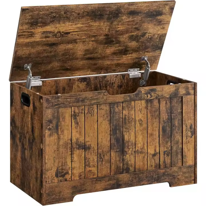 Puff Almacenaje, Banco con 2 Bisagras de Seguridad, Baúl, Zapatero, Estilo Moderno, 40 x 76 x 48 cm, para Pasillo Dormitorio Salón, Blanco LHS11WT - 1