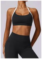 Sujetador Deportivo sin Costuras para Mujeres Encantador y Sexy Halter Bragas de Espalda Liberadas Lencería Sólida Top Femenino Belleza Espalda Inalámbrico Talla Única - details 2