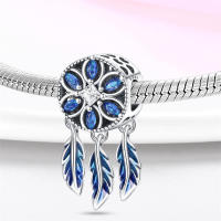Pulsera Fit Original de 3mm en Plata Esterlina S925 con Pluma de Dreamcatcher y Cuentas DIY para Mujeres Joyería Fina de Cumpleaños - details 34