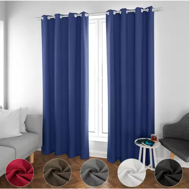 Cortinas Opacas oscuras De La Habitación, Ojales Cortinas Grises, Cortinas Térmicas Aislantes del frío - 1