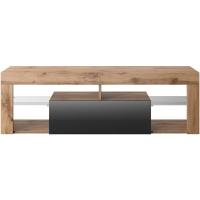 Mueble TV Moderno/Mesa TV/Mueble para Salón / 140 cm (sin LED, Nogal/Negro Brillante) - details 7