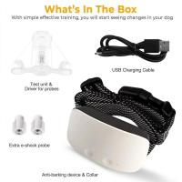 Perros de entrenamiento antiladridos IP67, pitido de vibración de descarga eléctrica, Collar automático antiladridos para perros, accesorios recargables para perros - details 8