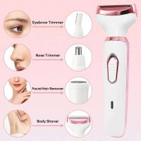 Depiladora de eliminación indolora 4 en 1, recortadora recargable, maquinilla de afeitar corporal para mujer, cara, pierna, axila, Bikini, afeitadora púbica, removedor de vello - details 6
