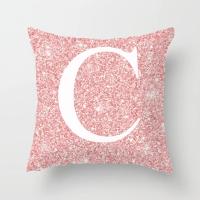 Cojín de sofá rosa con letras ostentosas, almohada con respaldo central, 45x45cm - details 8