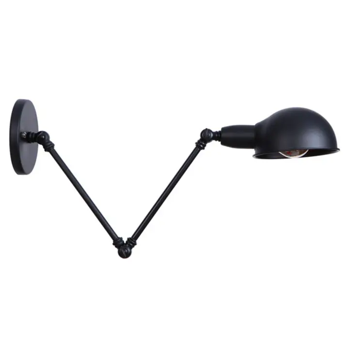 Luz de pared ajustable de 2 brazos, accesorio de iluminación de pared con brazo oscilante E26, candelabros de oficina, color negro antiguo - 1