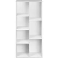 7 compartimentos, estante de oficina, librería, salón, dormitorio, cubo, Blanco, 50 x 24 x 106 cm - details 1