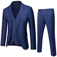 Traje ajustado de 2 piezas para hombre, Blazer de un botón, vestido, chaqueta de negocios, chaleco y pantalón - details 1