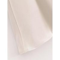 Mini vestido liso de satén de otoño para mujer, Vestidos informales de manga larga con cuello en V y cintura fruncida, Vestidos femeninos - details 6