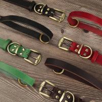 perro cuero auténtico, conjunto de Collar personalizado mascotas correa, placa con grabado gratis para perros pequeños, medianos - details 5