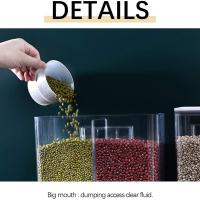 Dispensador de alimentos secos montado en la pared, contenedor de almacenamiento de cereales, contenedores de almacenamiento de cocina de arroz C - details 6
