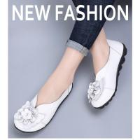 Las mujeres de cuero suave mocasines planos uno estribo flor mamá trabajo caminar zapatos de conducción - details 9