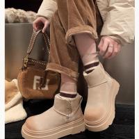 Botas de Nieve de Piel Escarchada Zapatos de Algodón Cálidos y Gruesos para Mujer, Temporada de Invierno 2025 - details 10