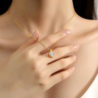Collar de moissanita de oro de 18K auténtico AU750 para mujer, joyería fina, regalo de boda, 1 quilate - details 2