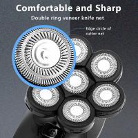 Afeitadora Eléctrica 5 en 1 7D para Hombres con Pantalla LED Impermeable Batería Recargable Máquina para Afeitar Cabezas Secas y Húmedas - details 4
