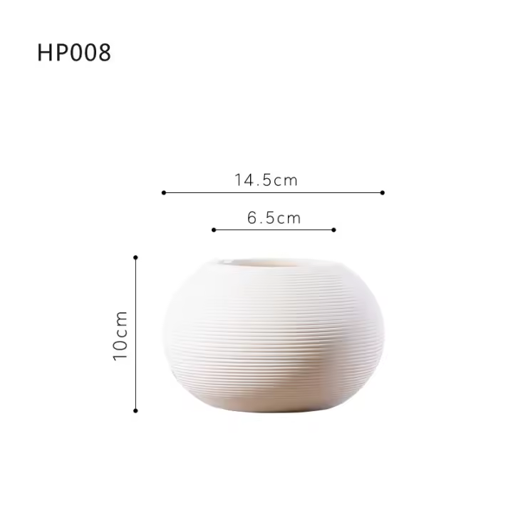 Jarrón de cerámica nórdico estilo Ins para sala de estar, decoración del hogar wabi sabi, arreglo de casa de familia, decoración seca, utensilio de flores a rayas - 1