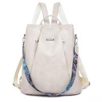 Mochila de Cuero Suave Casual para Mujeres Impermeable, Resistente al Desgaste, Antirrobo con Patrones de Parche Bolsa de Hombro Grande con Lining de Dacron - details 1