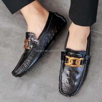 Nuevos zapatos casuales de moda de cuero de cocodrilo genuino antideslizantes planos de alta calidad para hombres, Wenzhou - details 11