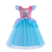 AmyStylish Niñas Princesa Sirena Ariel Cosplay Halloween Fiesta de Cumpleaños Verano Playa Vacaciones Vestido - details 72