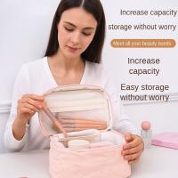 Bolsa de maquillaje de gran capacidad para mujer, bolsa de baño de viaje cuadrada impermeable, bolsa de almacenamiento de cosméticos de mano a prueba de polvo para baño - details 4