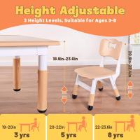 Juego de Mesa y 2 sillas para niños, Altura Ajustable, Juego de Mesa y Silla para niños de 3 a 8 años, fácil de Limpiar, Aprobado por CPC y CE (Juego de 3 Piezas), Color Azul - details 16