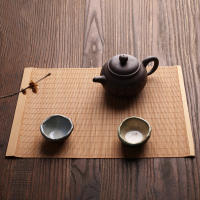 Mantel de Mesa de Bambú Natural Estilo Japonés Almohadilla de Mesita de Té - details 8