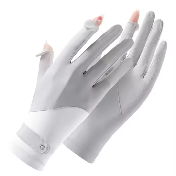 Guantes de Protección Solar para Mujer Guantes Deportivos de Ciclismo al Aire Libre de Diseño Fino y Elegante con Transpirabilidad de Seda Helada - 1