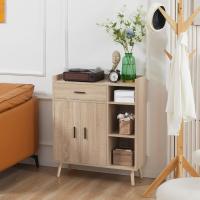 Estantes Abiertos Mueble Auxiliar de Almacenaje para Cocina Dormitorio Entrada Antivuelco 80x30x96,5 cm Natural - details 2