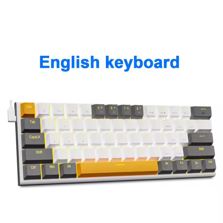 Teclado mecánico E-YOOSO Z11 con cable USB para juegos, interruptor rojo, 61 teclas, ruso, brasileño, portugués, para ordenador, PC y portátil - 1