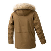 Chaqueta gruesa de lana para hombre, abrigo a prueba de viento con Cuello de piel y capucha, Parka informal de marca clásica, a la moda, novedad de invierno, 2024 - details 10