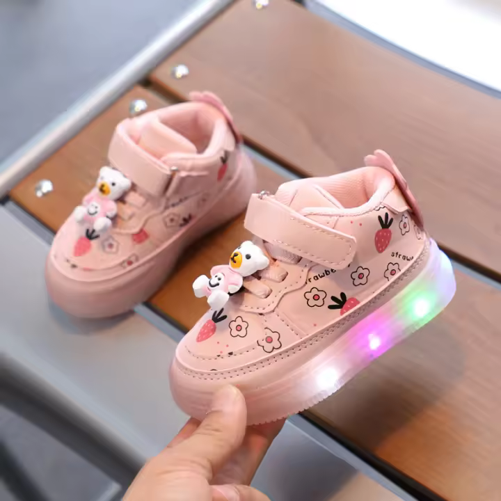 Zapatos deportivos de cuero de 1-6 años zapatos de tablero para niños zapatos casuales zapatos de niño de suela blanda - 1