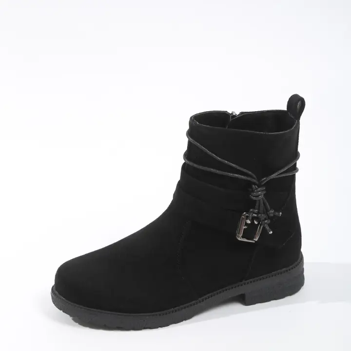 Botas planas informales para mujer, botas martin a la moda, botas cortas para mujer - 1