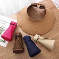 Nuevo sombrero con viseras de verano para mujer, sombreros de paja con lazo grande y ancho, gorros de protección UV para playa para mujer - details 2