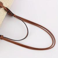 Bolso grande de playa para mujer - Bolso de paja de tallo de maíz tejido a mano beige natural, bolso de hombro abierto para mujer, bolso espacioso y elegante costero para vacaciones, compras, uso diario - Bolso de verano, bolso de playa, simplicidad elega - details 3