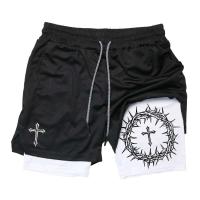 Pantalones de Entrenamiento de Correr 2-en-1 para Hombres Pocket para Teléfono, Toalla, Tres Piezas de Moda Deportiva - details 13