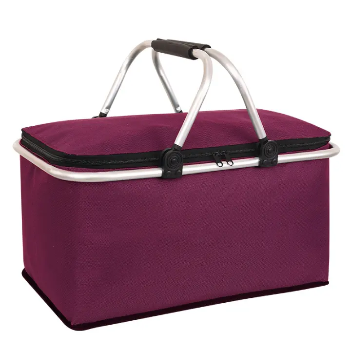 Cesta Térmica Plegable Premium 8 Personas Bolsa Enfriadora con Decoración de Cuadros - 1