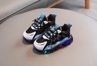 Zapatillas de malla con luces LED para niños y niñas, zapatos deportivos con Velcro, zapatillas luminosas para correr - details 8